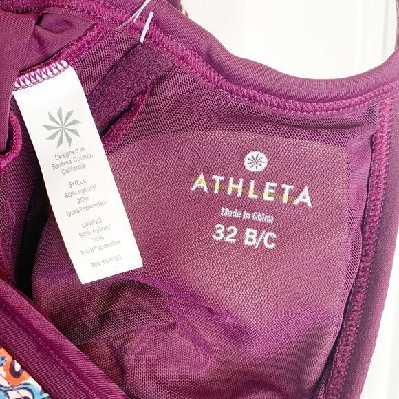 Athleta Women’s Wild Bloom Marrakesh Tankini Top Or Swim Dress NWT $89 32 B/C - Picture 6 of 12
